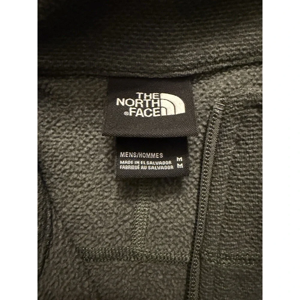 North Face Glacier Fleece Quarter Zip Sweater Green Embroidered Logo Medium JBHS
